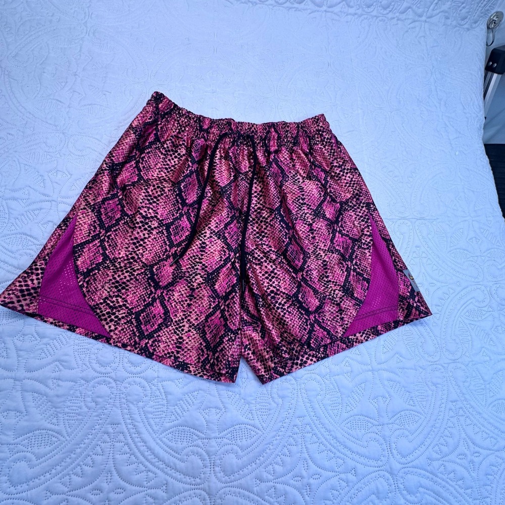 Nike‎ Fly Dri-FIT Basketball Shorts Pink Black Snakeskin Print womens Medi